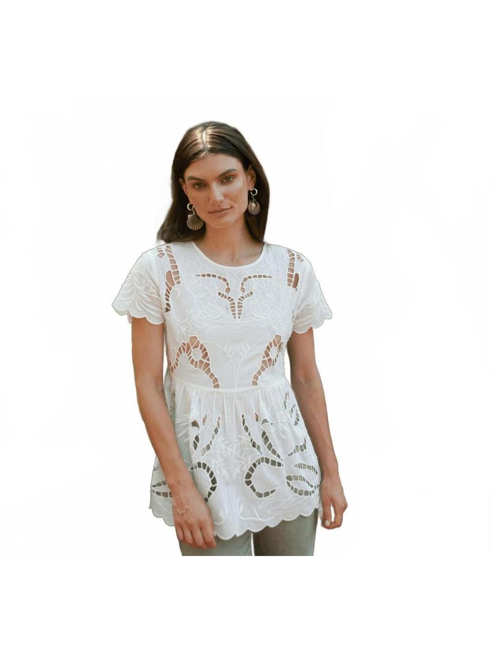 NWT Guadalupe Chloe White Blouse Women's XL - Picture 2 of 7